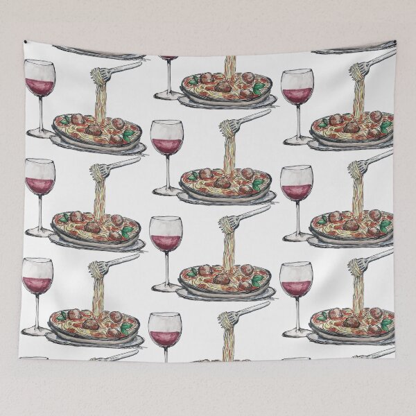 Item preview, Watercolor Wine and Spaghetti Design designed and sold by EAMulderrig.