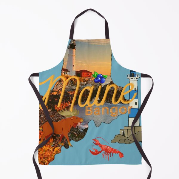 Item preview, State of maine Bangor in orange and blue designed and sold by Laree  Jones.