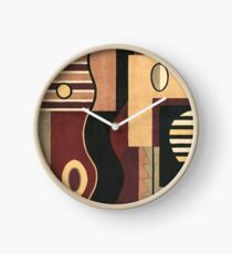 #107, ART, Abstract, Geometric, Contemp, BN,TN BK Clock