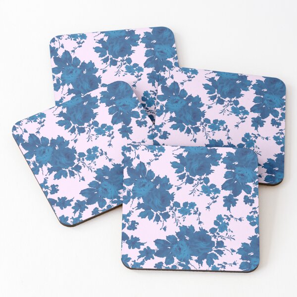 Item preview, Vintage Blue Rose Pattern on Pink designed and sold by GraphicsClub.