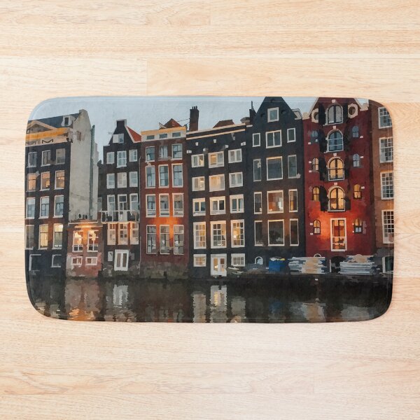 Item preview, Apartments Overlooking Dutch Marina - Watercolour Style designed and sold by WWWC2288.