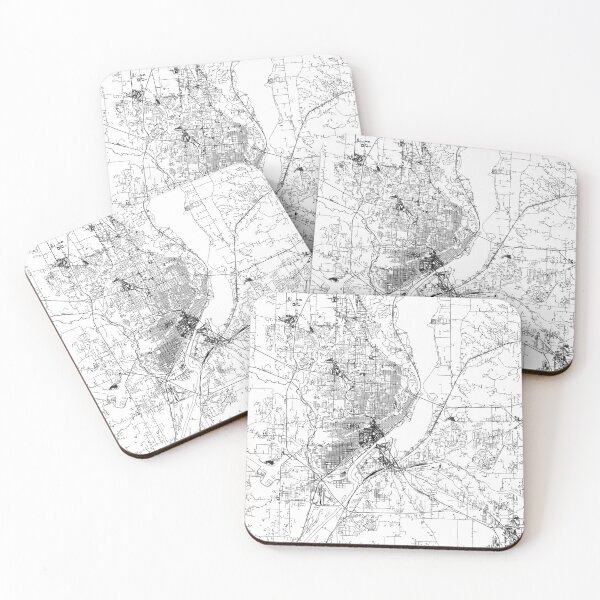 Item preview, Peoria White Map designed and sold by multiplicitymap.