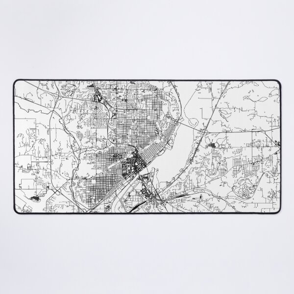 Item preview, Peoria White Map designed and sold by multiplicitymap.