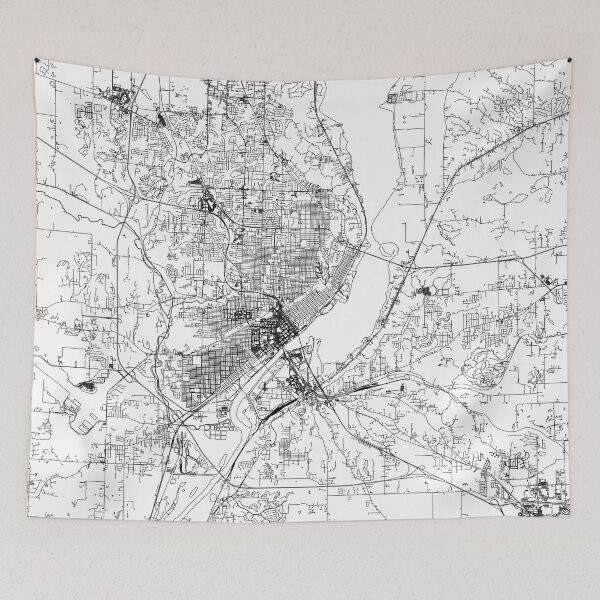 Item preview, Peoria White Map designed and sold by multiplicitymap.