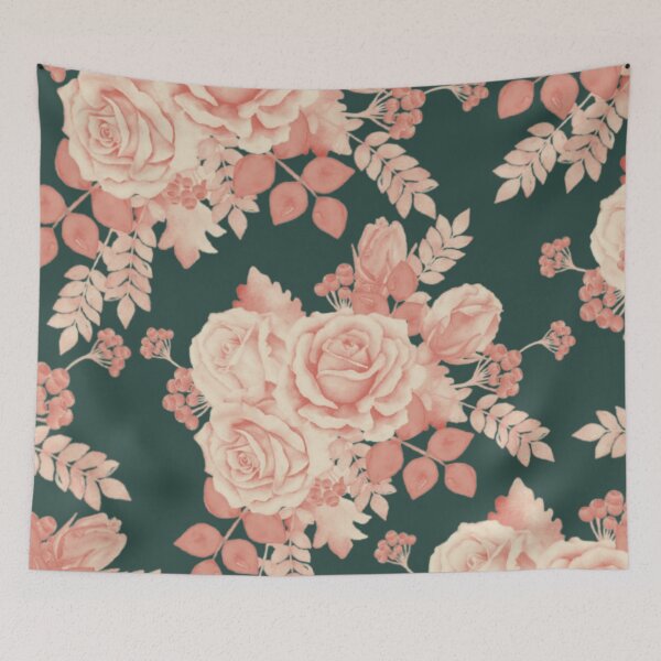 Item preview, Vintage Watercolor Rose Pattern on Green designed and sold by GraphicsClub.
