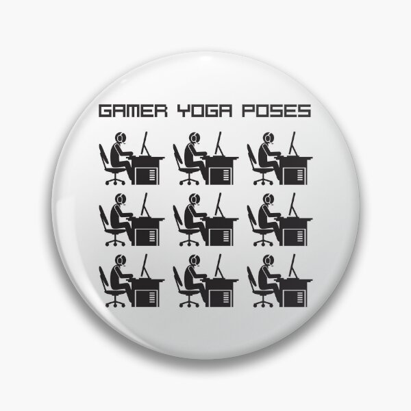 Item preview, Gamer Yoga Poses - Funny Video Game "yoga poses" for gamers (black edition) designed and sold by Technobesity.