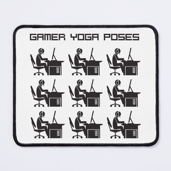 Item preview, Gamer Yoga Poses - Funny Video Game "yoga poses" for gamers (black edition) designed and sold by Technobesity.