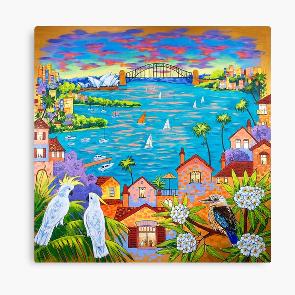 Item preview, Sydney abstract landscape with cockatoos and kookaburra designed and sold by Irina  Redine.