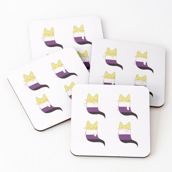 Item preview, nonbinary pride blushing ghost cats • cute ghost pack designed and sold by sunfloras.