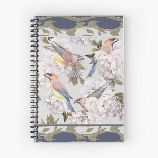 Item preview, Cedar Waxwings and Peonies designed and sold by The Willow Of  Rain City.
