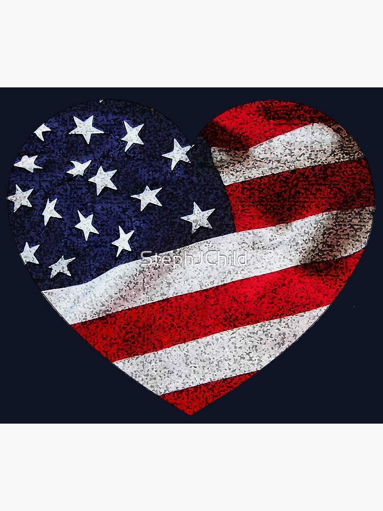 "Distressed American Flag Heart Design" Poster for Sale by StephJChild