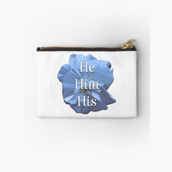 Item preview, Blue Low Poly Pronoun Flower - He/Him/His designed and sold by spaceacedesigns.
