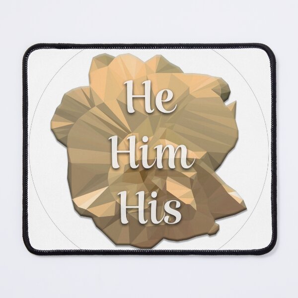 Item preview, Yellow Low Poly Pronoun Flower - He/Him/His designed and sold by spaceacedesigns.