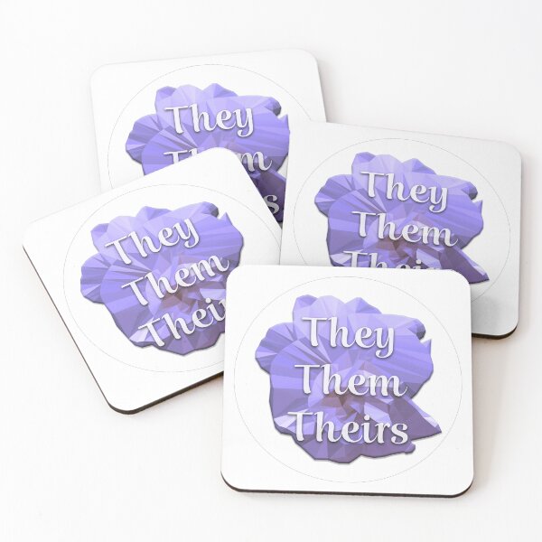 Item preview, Purple Low Poly Pronoun Flower - They/Them/Theirs designed and sold by spaceacedesigns.