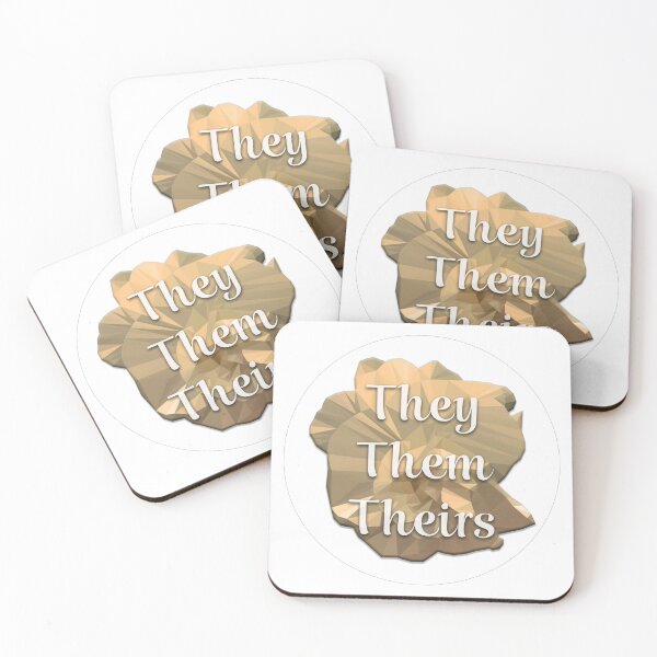 Item preview, Yellow Low Poly Pronoun Flower - They/Them/Theirs designed and sold by spaceacedesigns.