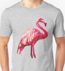Sequin Printed Tropical Flamingo Bird Unisex T-Shirt