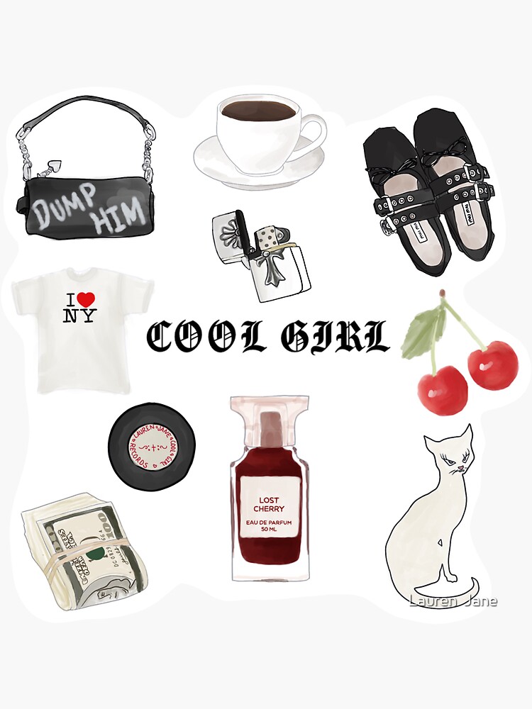 Cool Girl Moodboard Sticker For Sale By Itgirllj Redbubble 2493