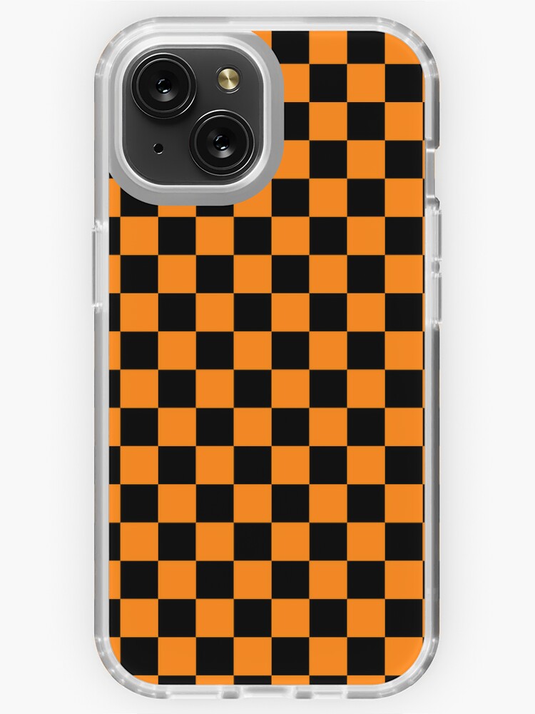 Black Checkered Phone Case Trendy Checkerboard Print Cover for