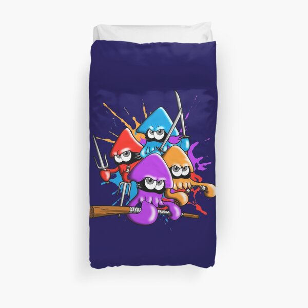 Teenage splatter ninja squids. Duvet Cover