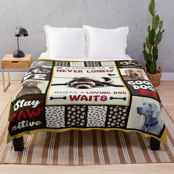 Item preview, A House Is Never Lonely Where A Loving Dog Waits Weimaraner Dog designed and sold by GunillaBlau.