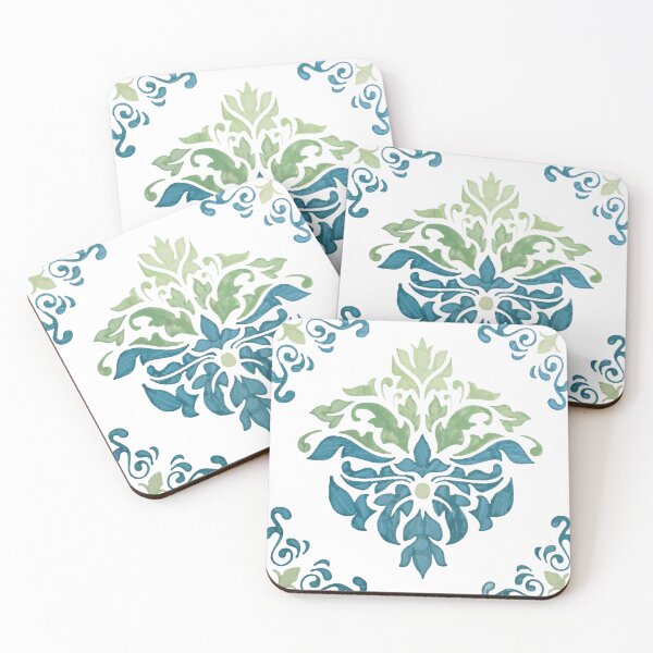 Item preview, Blue green floral design designed and sold by Melissa Renee.