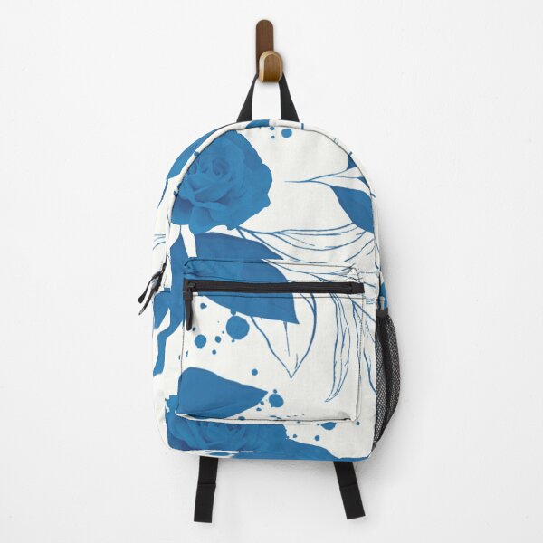 Item preview, Vintage Blue Rose and Leaves Pattern on White designed and sold by GraphicsClub.