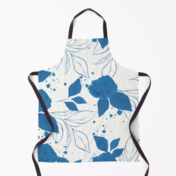 Item preview, Vintage Blue Rose and Leaves Pattern on White designed and sold by GraphicsClub.