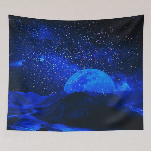 Item preview, Neon Blue Glitter Night Galaxy designed and sold by BlissHeaven.