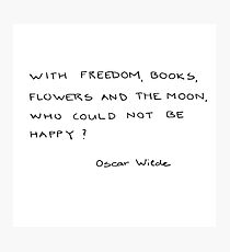 with freedom, books, flowers and the moon Photographic Print