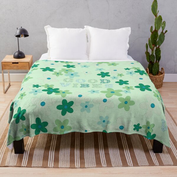 Item preview, GOOD VIBES Flower Field Daisies Green designed and sold by everything4eva.