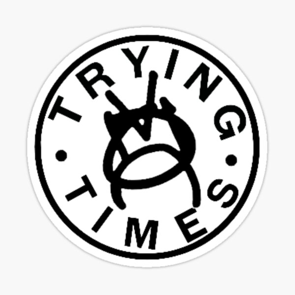 trying-times-logo-sticker-for-sale-by-trying-times-redbubble