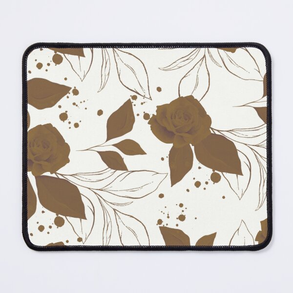 Item preview, Vintage Brown Rose and Leaves Pattern on White designed and sold by GraphicsClub.
