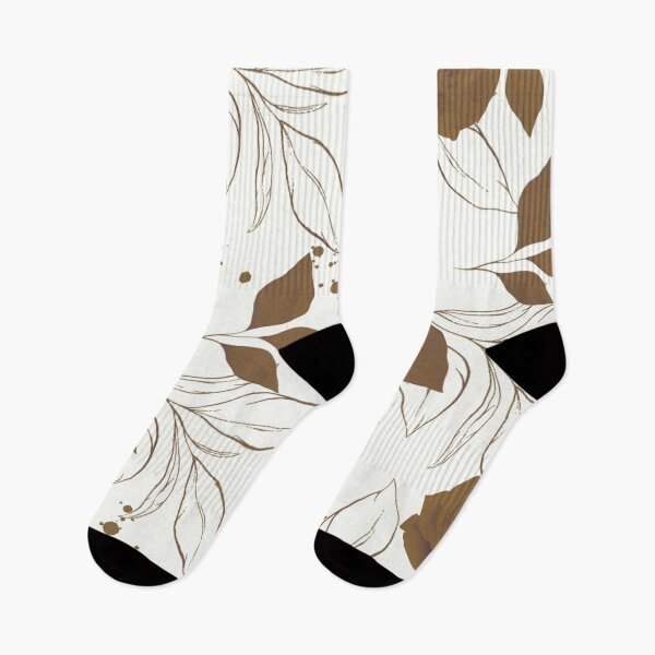 Item preview, Vintage Brown Rose and Leaves Pattern on White designed and sold by GraphicsClub.