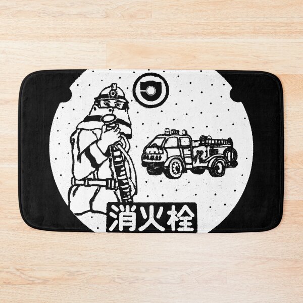 Item preview, Fireman with hose and truck on manhole in Japan  designed and sold by mattraski.