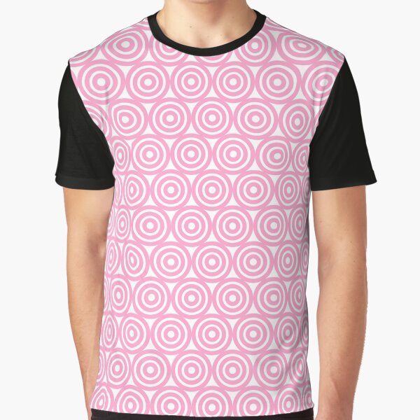 Circle Pattern - Repeating Pink Graphic T-Shirt