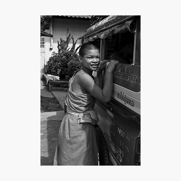 Being young and a buddhist monk Photographic Print