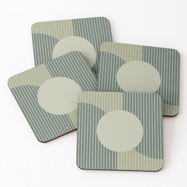 Item preview, Abstract Shapes 253 in Sage Green designed and sold by nineFlorals.