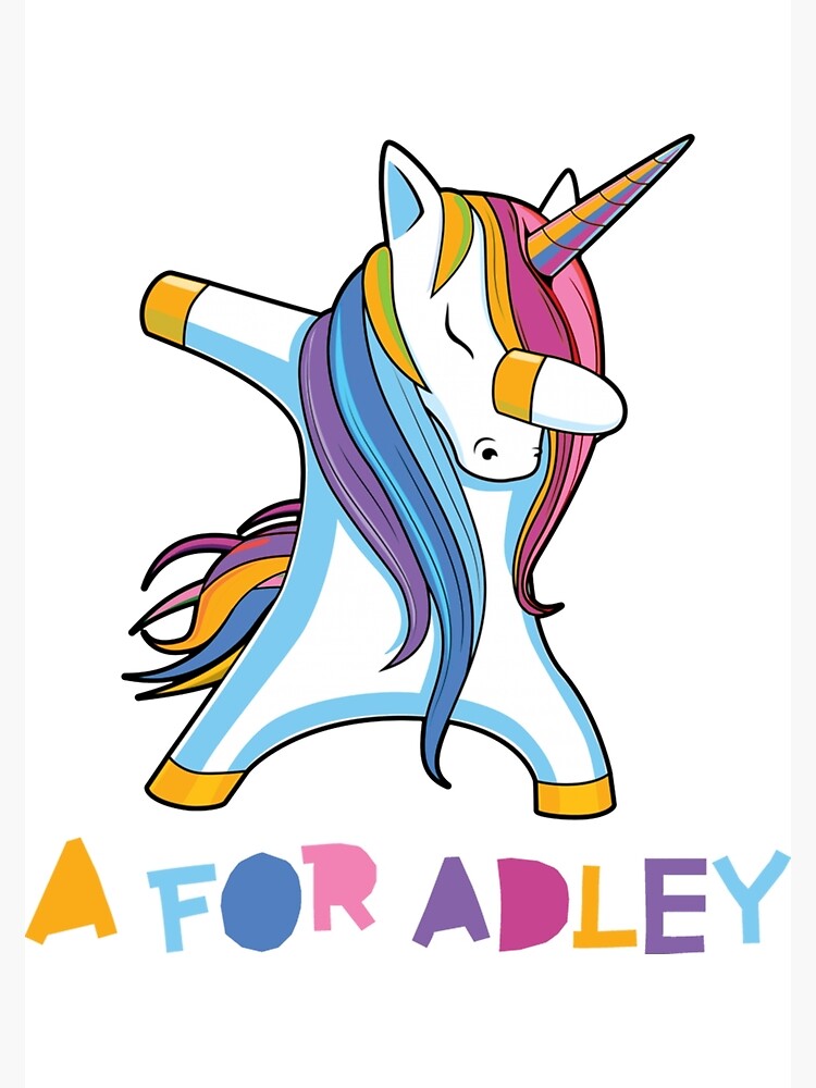 "kawai girl a for adley unicorns 2d cartoon Sticker" Poster for Sale by