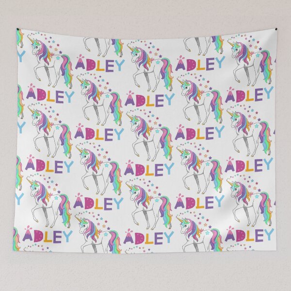 Item preview, kawai girl a for adley unicorns cartoon funny for kids Sticker designed and sold by BeauWellingto.