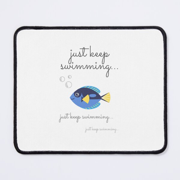 Item preview, Just keep swimming smiley happy blue fish designed and sold by jingenuity.