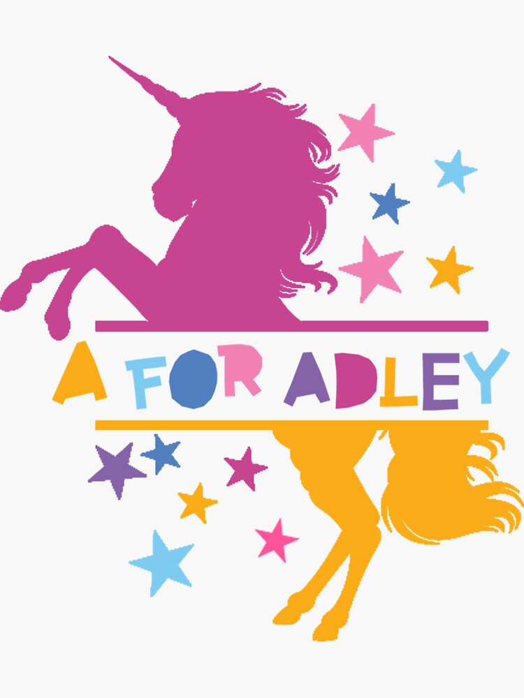 "kawai girl a for adley unicorns cartoons for kids Sticker" Sticker for