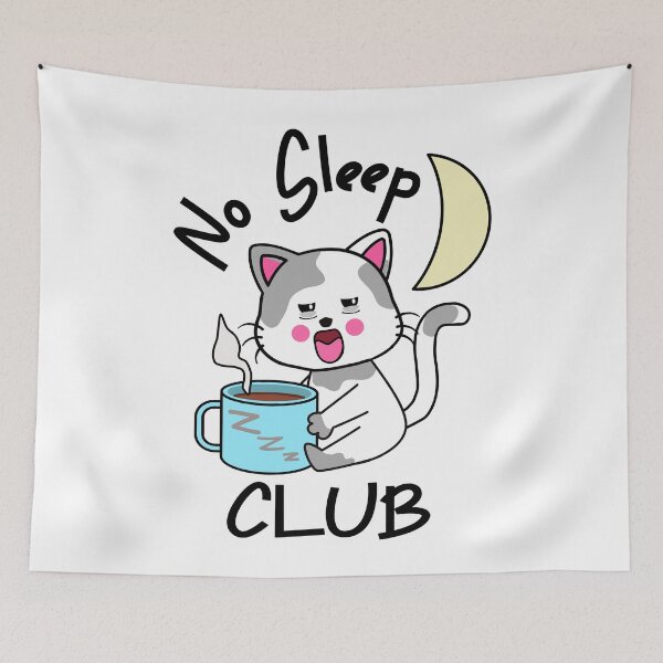 Item preview, No Sleep Club Kawaii Cute Cat  designed and sold by jamie Omahen.