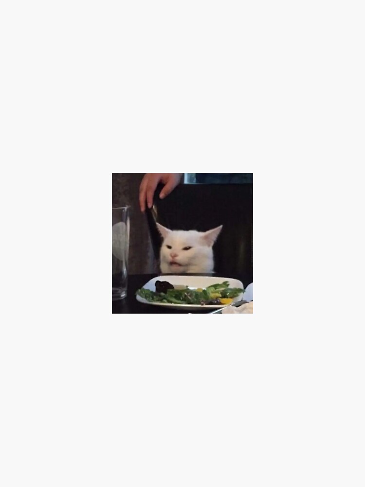 "Cat eating salad meme" Sticker for Sale by ArtIsWorthIt Redbubble