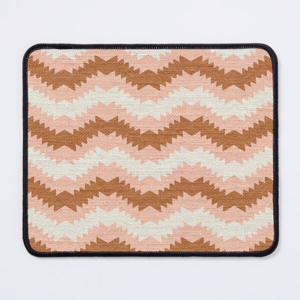 Item preview, Mexican wave - ginger and pink basic zigzag chevron stripes on linen texture designed and sold by Ruth Cadioli.