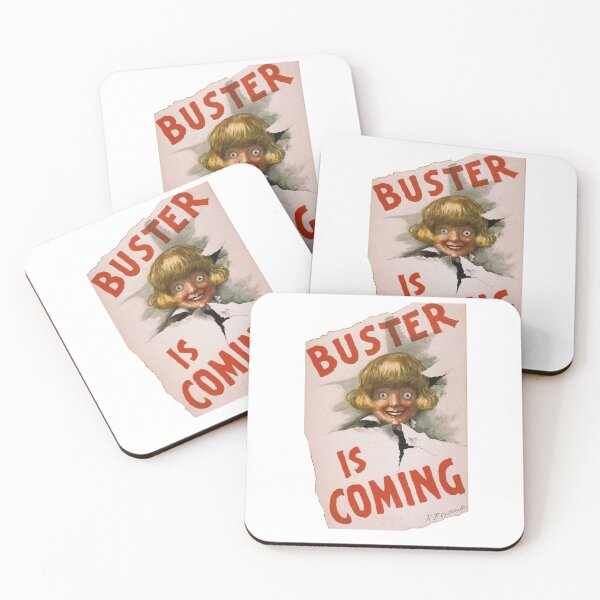 Item preview, Buster Is Coming Early Vintage Poster For Buster Brown Shoes, Creepy Looking Kid and His Dog Tige Are Looking For You designed and sold by AhmedBear.