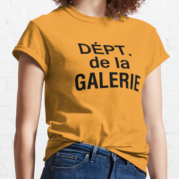 NWT* GALLERY DEPT. FRENCH LOGO T-SHIRT (BLACK/YELLOW, MEDIUM)