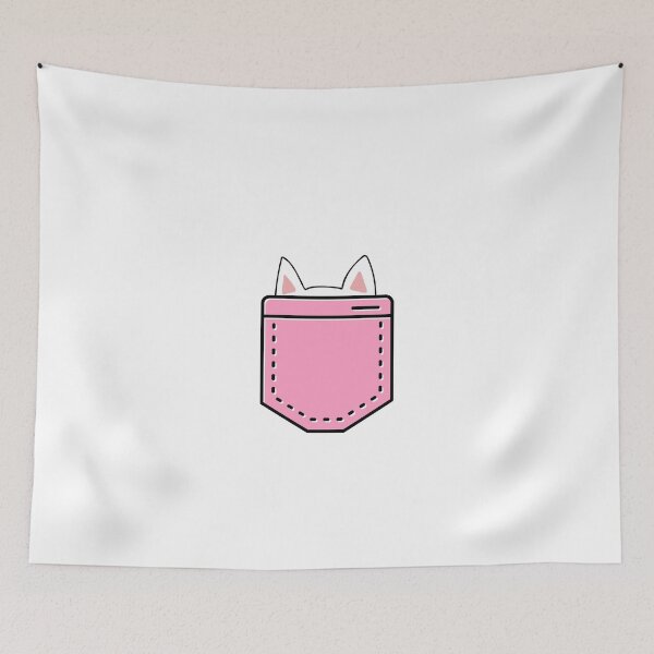 Item preview, Cute White Cat Hiding in Pink Pocket Funny Cat designed and sold by Amir  Kaddour.