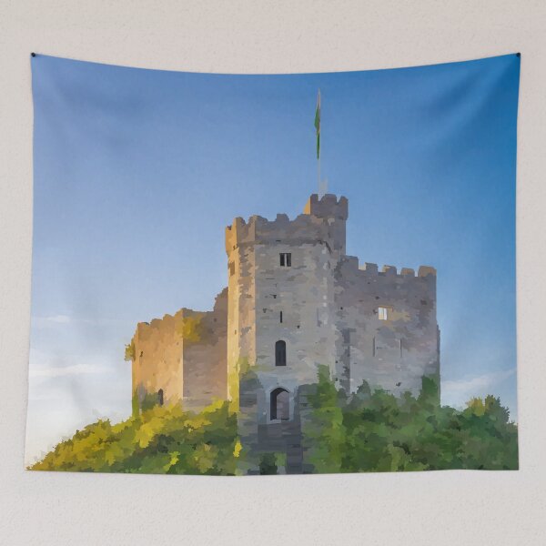 Item preview, Cardiff Castle in Wales - Watercolour Style designed and sold by WWWC2288.