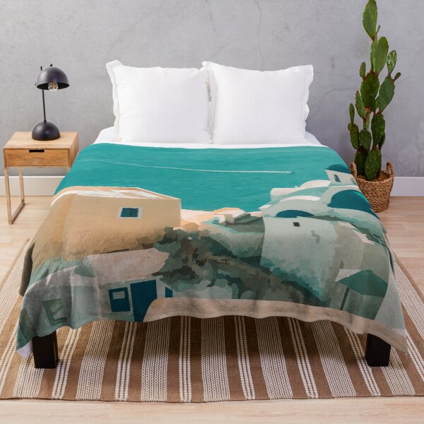 Item preview, Santorini with a Sea View - Watercolour Style designed and sold by WWWC2288.
