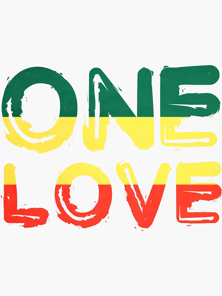 One Love Reggae Peace Weed Rasta Chill Stoner Quote Sticker For Sale